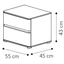 Maia MINI Night table with MILANO handle, with short legs - silver birch