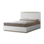 Smart Double bedstead with wooden headboard - white