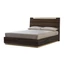 Smart Double bedstead with wooden headboard - veined walnut