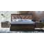 Elite Double bedstead with bedding container, with upholstered headboard - silver birch