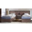 Elite Single bed (2 pcs) with dark grey faux leather fabric, with upholstered headboard - 90x200 cm, silver birch