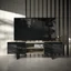 Beige-Black TV Cabinet with Thunder Night Ceramic Doors – CA Zenith Day