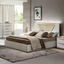 White Double Bedstead with Upholstered Headboard, with LED Light and Bedding Container – CA Kharma