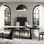 Black Dining Table with Thunder Night Ceramic Tabletop, 239x110 cm – CA Zenith Day Tent