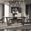 Black Dining Table with Thunder Night Ceramic Tabletop, 239x110 cm – CA Zenith Day Net