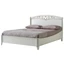 Giotto Double bedstead with curved side, with metal-insert decorative frame with curved headboard, with short footboard - antique white