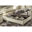 Nostalgia Double bedstead with bedding container - 180x200 cm, with curved side, with metal-insert decorative frame with curved headboard, with short footboard, antique white