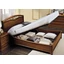 Giotto Double bedstead with bedding container - 180x200 cm, with curved side, with metal-insert decorative frame with curved headboard, with short footboard, walnut