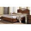 Giotto Double bedstead with curved side, with metal-insert decorative frame with curved headboard, with short footboard - walnut