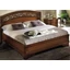 Torriani BOTTICELLI Double bedstead with curved wooden headboard - walnut