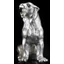 Siberian tiger ceramic sculpture, with silver foil