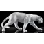 White panther ceramic sculpture with real Swarovski crystal necklace