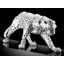 White panther ceramic sculpture with real Swarovski crystal necklace