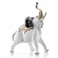 Elephant ceramic sculpture, with original Swarovski crystals. Color: white, gold, platinum