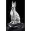 Nagyméretű dán dog kerámia szobor, eredeti Swarovski nyakékkel, párnával - fehér, fekete