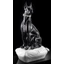 Large danish dog ceramic sculpture with original Swarovski collar with cushion black white