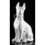 Small danish dog ceramic sculpture with original Swarovski collar white