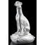 Greyhound ceramic sculpture, with original Swarovski crystals white, white with cushion