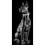 Danish dog ceramic sculpture in medium size, with original Swarovski crystal collar, black