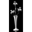Giulia ceramic vase with orchids. Color: white, platinum