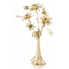 Tall ceramic vase with flower. Color: cream color, gold