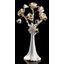 Tall ceramic vase with roses. Color: white, gold.