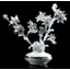 Modern ceramic vase with flowers. Color: white, platinum
