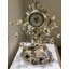 Ceramic clock with roses. Color: cream color, gold, platinum