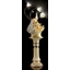 Ceramic fountain: peacock, with pedestal, with built-in lighting (3 pcs). Color: cream color, gold, platinum