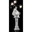 Ceramic fountain: peacock, with pedestal, with built-in lighting (3 pcs). Color: white, platinum