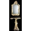 Ceramic console with mirror with angels. Color: cream color, gold, platinum
