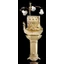 Large ceramic fountain: Velence, rotatable/movable, with built-in lighting (3 pcs), with pedestal. Color: cream color, gold, platinum