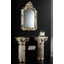 Ceramic mirror. Color: cream color, gold, platinum