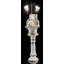 Ceramic fountain: Rialto of Venice with bridge, with pedestal number 628, with built-in lighting (2 pcs). Color: white, gold, platinum