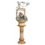 Ceramic fountain: large swing with couple, with pedestal, with built-in lighting (3 pcs). Color: gold