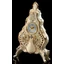 Perla ceramic clock with flowers. Color: cream color, gold, platinum