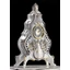 Perla ceramic clock with flowers. Color: white, gold, platinum