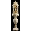 Small ceramic pavilion (tower) with pedestal, rotatable/movable, with built-in lighting (3 pcs). Color: cream color, gold