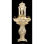 Ceramic fountain: playing angels with lady, with pedestal number 784. Color: cream color, gold, platinum