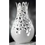 Medium size ceramic lamp, with built-in lighting (3 pcs) without glass. Color: white, platinum