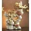 Ceramic cloud with angel and with lamp, porcelain painted in Venice style