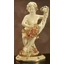 Ceramic table with angel and with the horn of abundance, with flowers. Color: cream color, gold