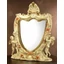 Ceramic table mirror with angels. Color: cream color, gold