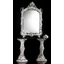 Ceramic mirror with flowers. Color: white, platinum
