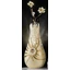 Large ceramic lamp, with original Swarovski crystals, with built-in lighting (3 pcs), with glass. Color: cream color, gold