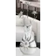 Medium size ceramic lamp, with original Swarovski crystals, with built-in lighting (3 pcs), without glass. Color: white, platinum