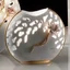 Small ceramic lamp, with original Swarovski crystals. Color: porcelain white, gold