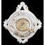 Ceramic wall clock with flowers gold