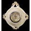 Ceramic wall clock. Color: cream color, gold, platinum