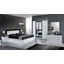 DI Amal bedroom - white-black with 180x200 cm bed, with 6-doors cabinet